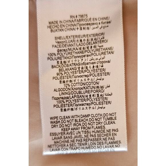 BCBGMaxAzria Faux-Leather Shirt Jacket Tan Oversized Fit Womens Sz Sm - Picture 6 of 13